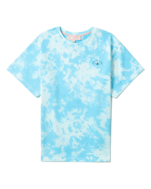 T Shirts Bape Logo-dye Bleu Femme | KSL-62799806