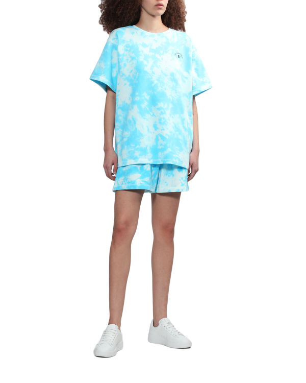 T Shirts Bape Logo-dye Bleu Femme | KSL-62799806