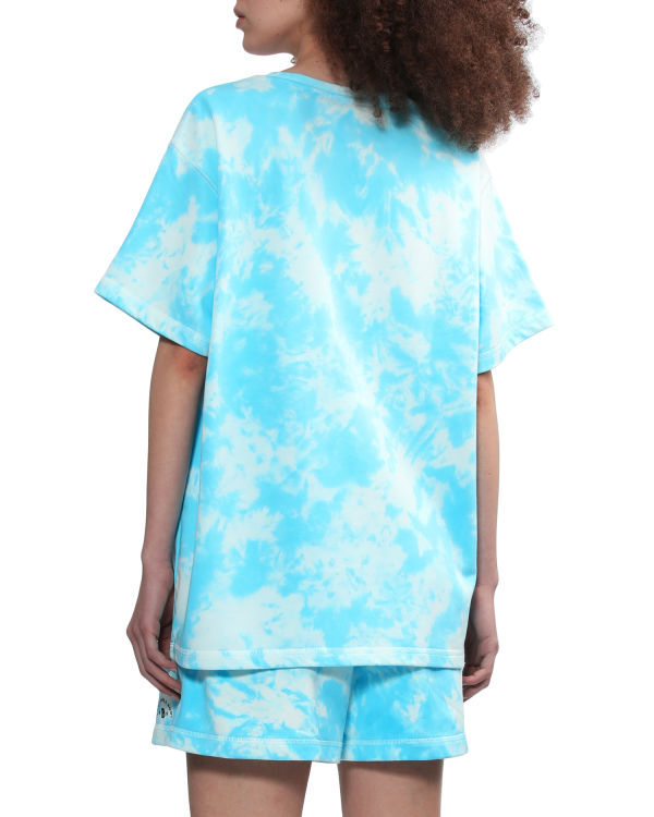 T Shirts Bape Logo-dye Bleu Femme | KSL-62799806