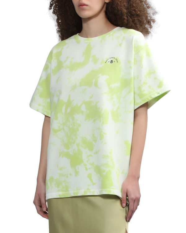 T Shirts Bape Logo-dye Vert Clair Femme | DCF-03717754