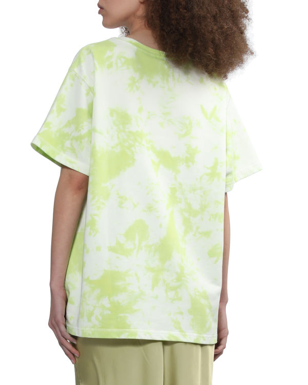 T Shirts Bape Logo-dye Vert Clair Femme | DCF-03717754