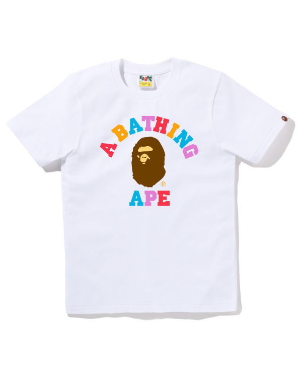 T Shirts Bape Colors College Blanche Femme | VBG-07514677