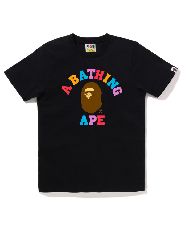 T Shirts Bape Colors College Noir Femme | FNU-75633236