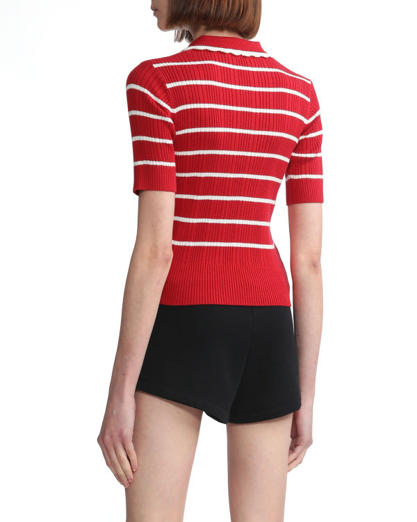 T Shirts Bape Stripe Rouge Clair Femme | CRG-22013411