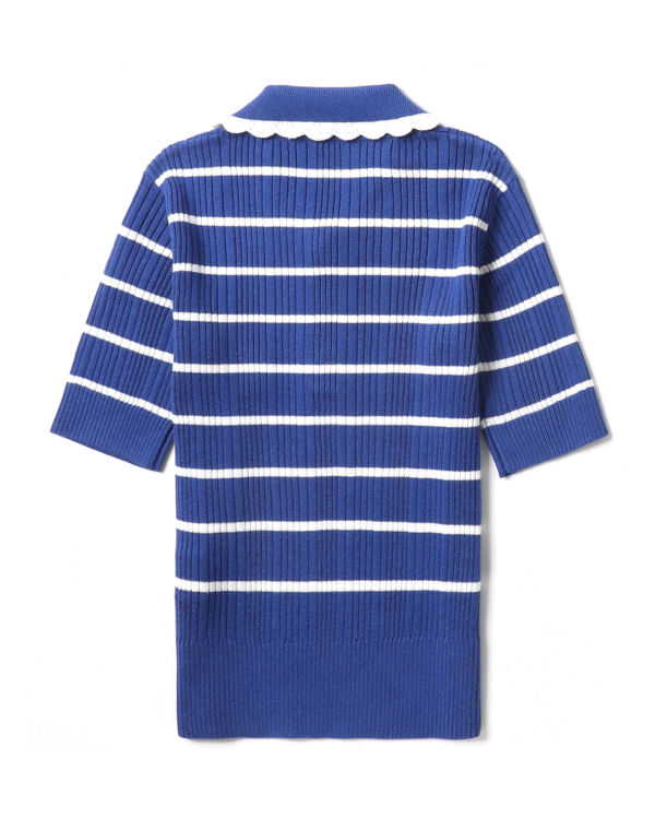 T Shirts Bape Stripe Bleu Femme | ADB-11885864