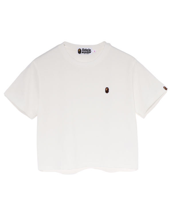 T Shirts Bape Ape Head One Point Mini Blanche Femme | ITN-47801557