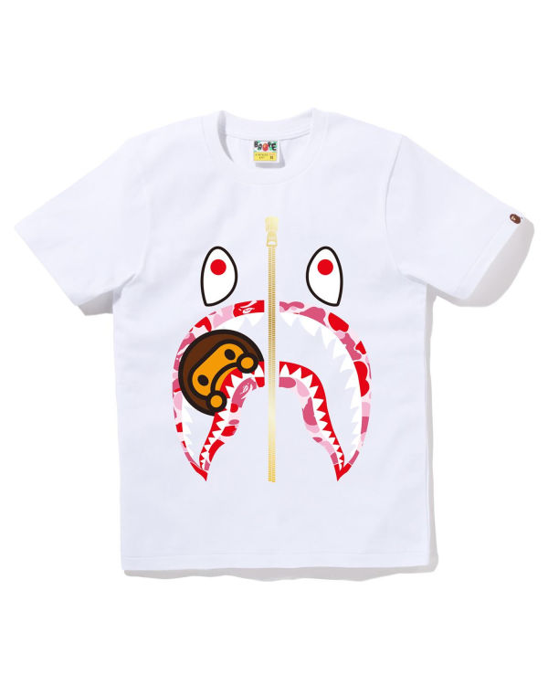 T Shirts Bape ABC Camo Milo Shark Blanche Femme | ENU-87682726