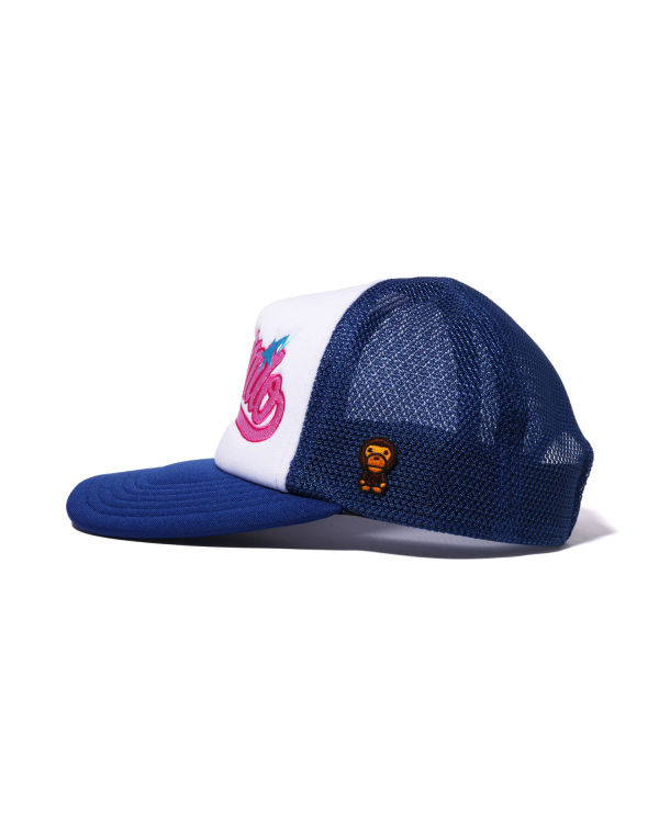 Casquettes Bape Milo Embroidery Mesh Bleu Femme | DEQ-76859597