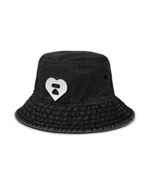 Chapeaux Bape Denim bucket Noir Femme | TCD-42688335