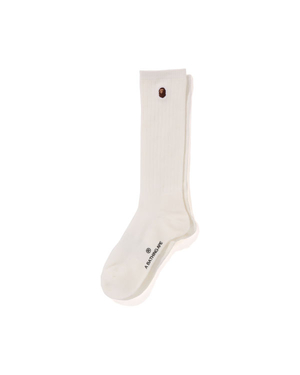 Chaussettes Bape Ape Head One Point Blanche Femme | BHC-06830260