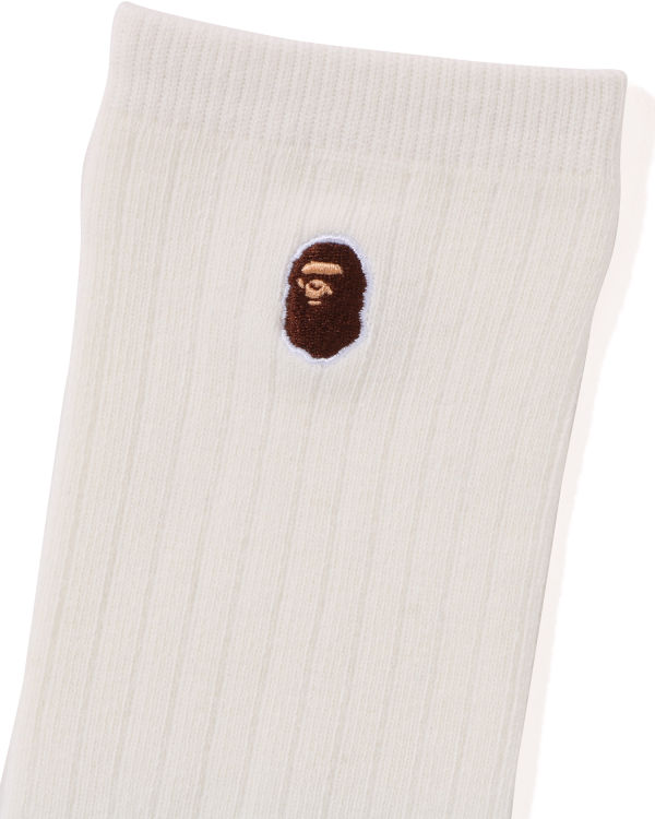 Chaussettes Bape Ape Head One Point Blanche Femme | BHC-06830260