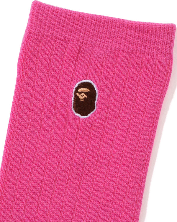 Chaussettes Bape Ape Head One Point Rose Femme | ZWN-93637435