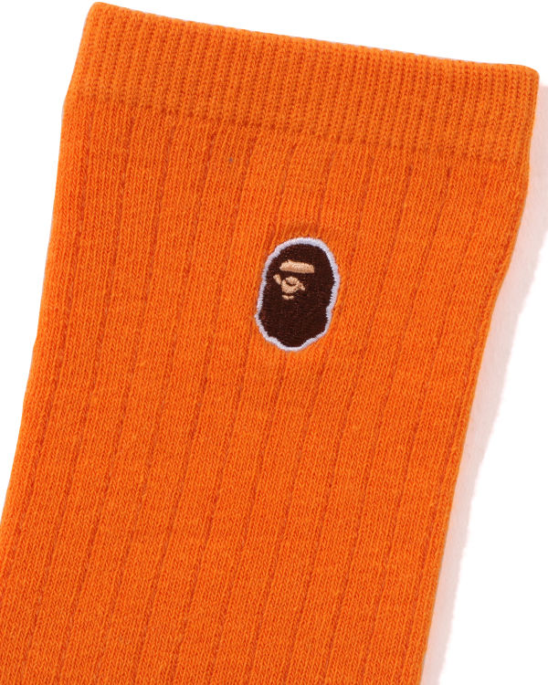 Chaussettes Bape Ape Head One Point Orange Femme | LJI-93222849