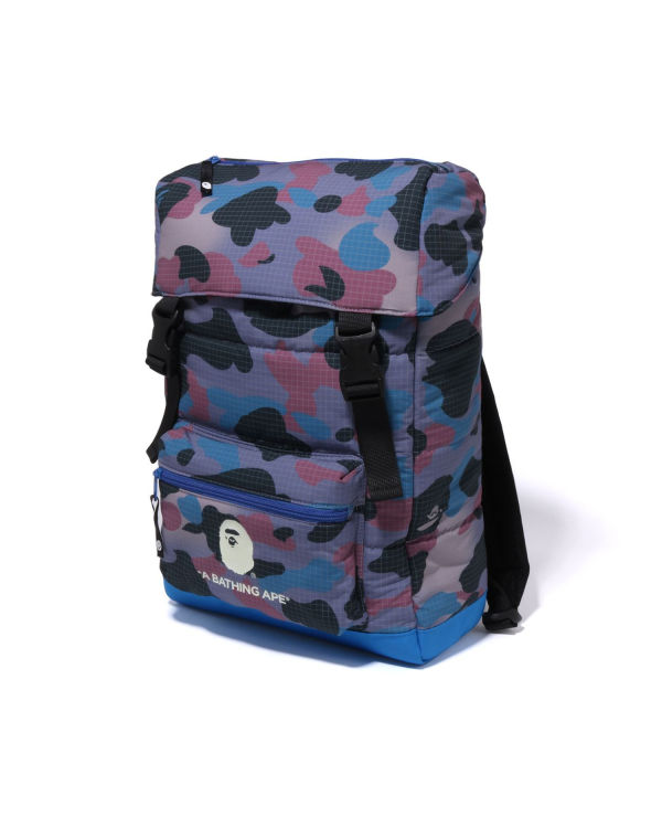 Sacs à Dos Bape Grid Camo Glow In The Dark Padding Violette Enfant | MBS-11758090