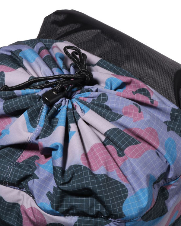 Sacs à Dos Bape Grid Camo Glow In The Dark Padding Violette Enfant | MBS-11758090