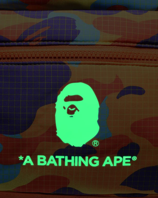 Sacs à Dos Bape Grid Camo Glow In The Dark Padding Multicolore Enfant | XGX-51217021