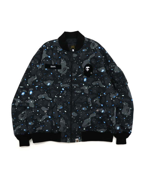 Vestes Bape Space Camo Loose Fit MA-1 Noir Homme | ASK-81103368