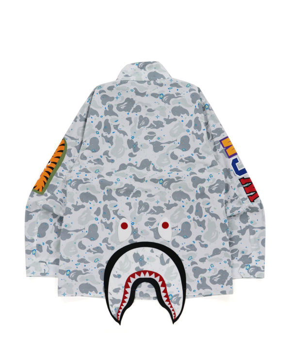 Vestes Bape Space Camo Shark M-65 Blanche Homme | DLI-00465966