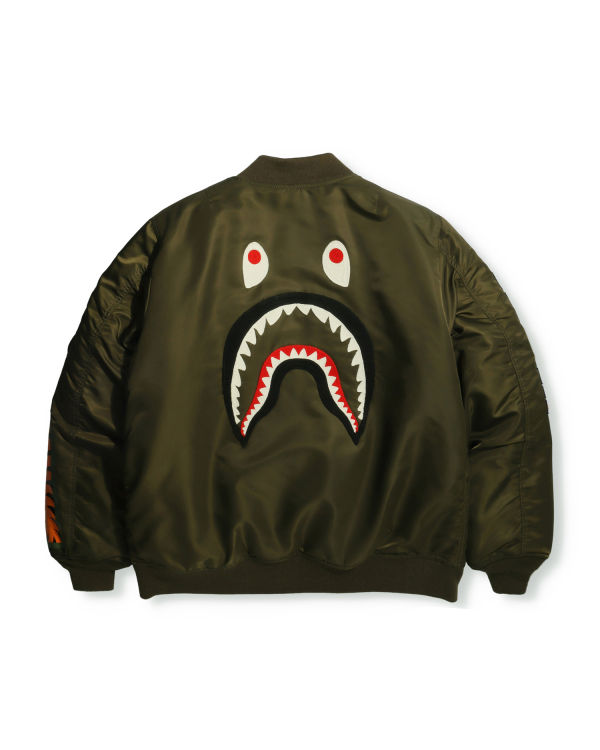 Vestes Bape Shark Loose Fit Ma-1 M Bomber Vert Homme | ANB-11546803