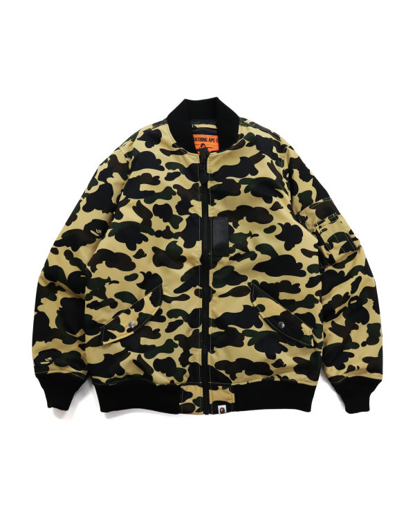 Vestes Bape 1st Camo Nylon Twill MA-1 Jaune Homme | AAQ-97259426