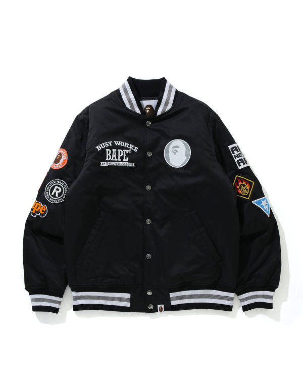 Vestes Bape Archive Patch Puffer Nylon Varsity Noir Homme | FCE-75334940