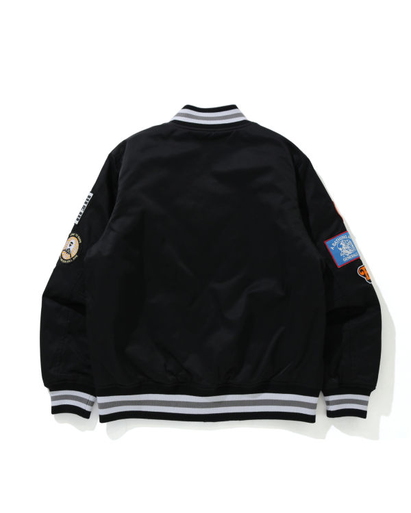 Vestes Bape Archive Patch Puffer Nylon Varsity Noir Homme | FCE-75334940