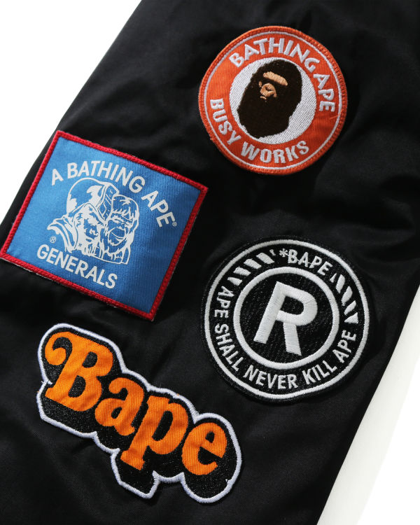 Vestes Bape Archive Patch Puffer Nylon Varsity Noir Homme | FCE-75334940