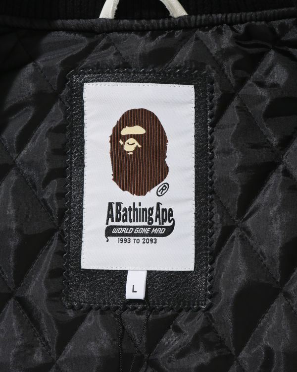 Vestes Bape Crazy Patch Varsity Noir Homme | IBL-17849603