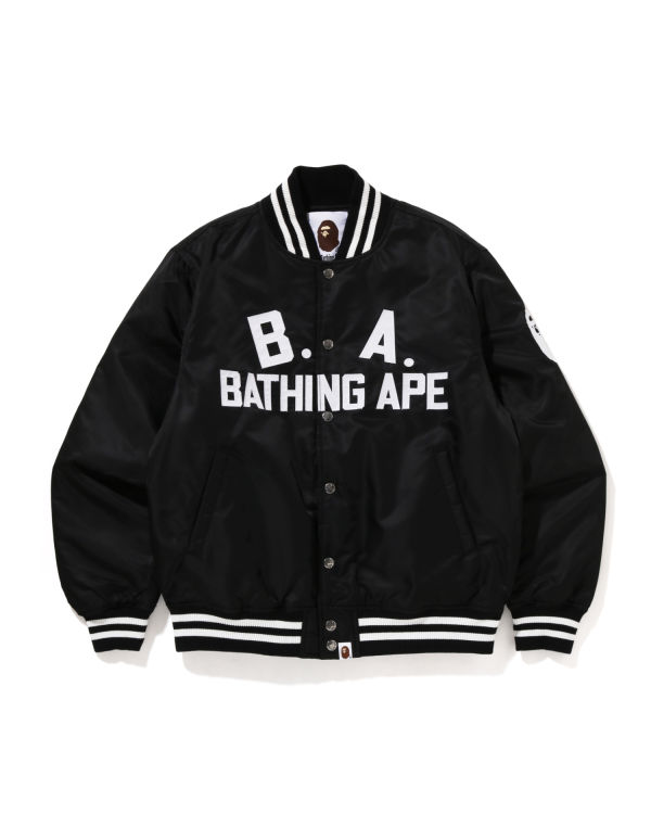 Vestes Bape B.A Nylon Varsity Noir Homme | QKA-74367801