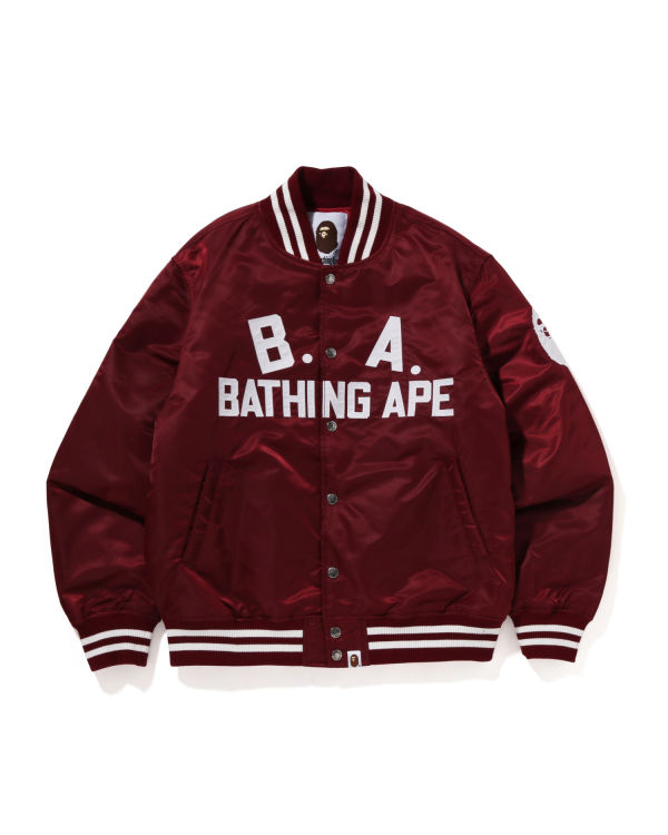 Vestes Bape B.A Nylon Varsity Bordeaux Homme | BTY-93178774