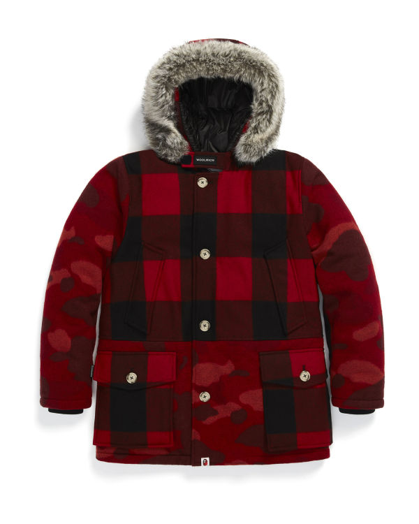 Parka Bape X Woolrich Arctic Rouge Clair Homme | MHQ-04046152