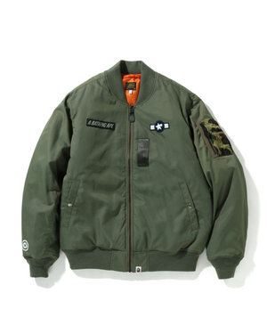 Manteaux Bape Busy Shark Loose Fit MA-1 Vert Clair Homme | YST-12970990