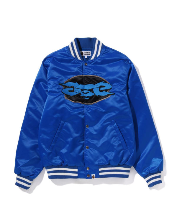 Vestes Bape Ape Relaxed Fit Nylon Varsity Bleu Homme | UGP-30410265