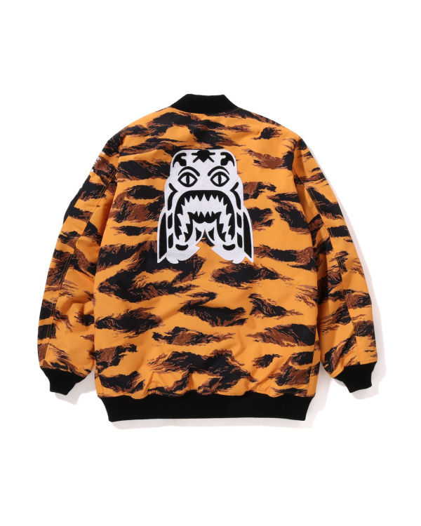 Manteaux Bape Tiger Camo Long MA-1 Orange Homme | OFU-15179298