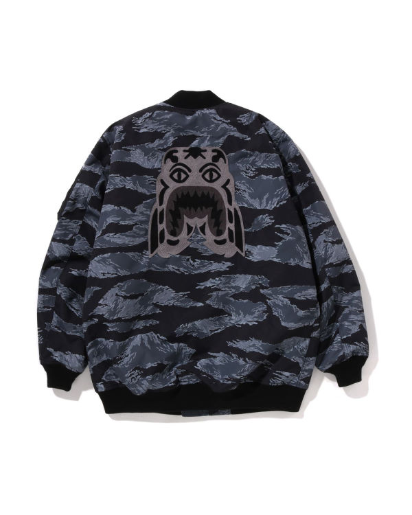 Manteaux Bape Tiger Camo Long MA-1 Noir Homme | COP-37615050