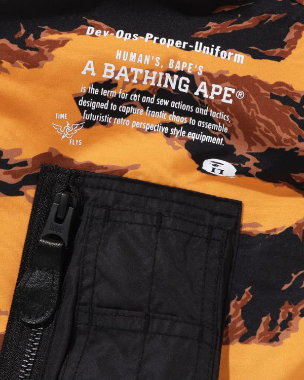 Manteaux Bape Tiger Camo Long MA-1 Orange Homme | OFU-15179298