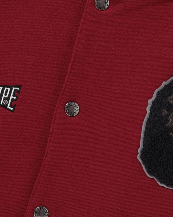 Vestes Bape Sweat Varsity Rouge Clair Homme | HZY-59540711