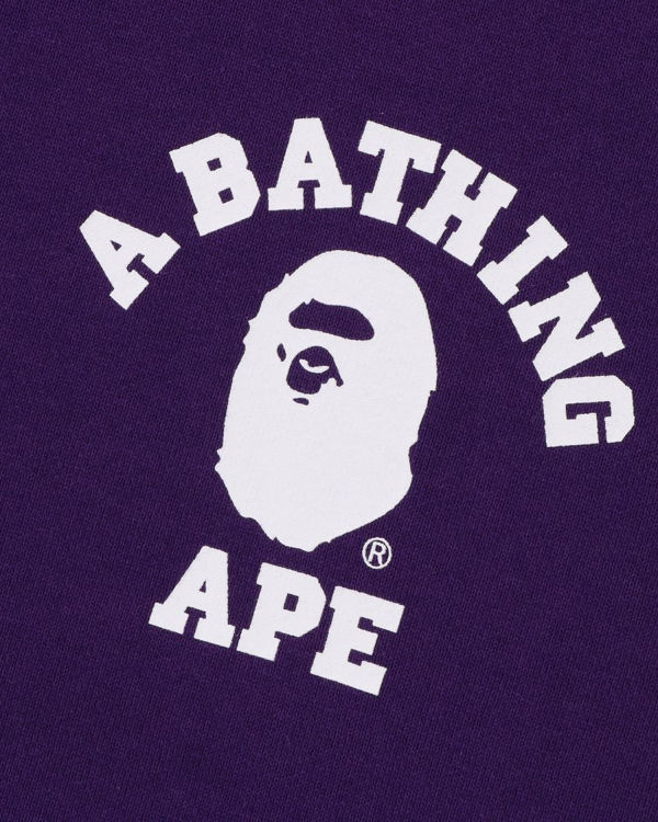 Sweat à Capuche Bape College Relaxed Fit Full Zip Violette Homme | LPT-81183509