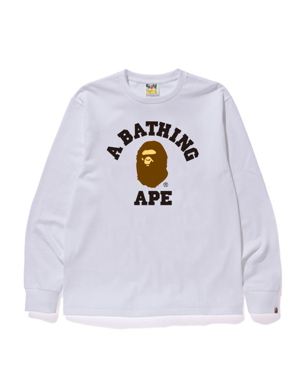 T Shirts Bape College Blanche Homme | ZCV-95232216