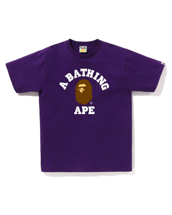 T Shirts Bape College Violette Homme | UAQ-89720595