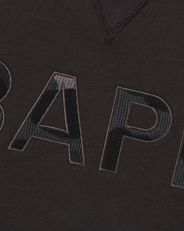 Sweats Bape Patch Relaxed Fit Crewneck Grise Foncé Homme | RCU-03451943