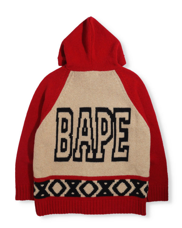 Knitwear Bape Ape Head Zip Rouge Clair Homme | NGX-20367549