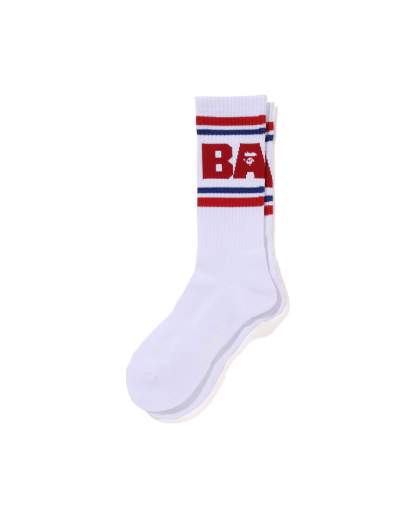 Chaussettes Bape Line Rouge Clair Homme | EPB-45284317