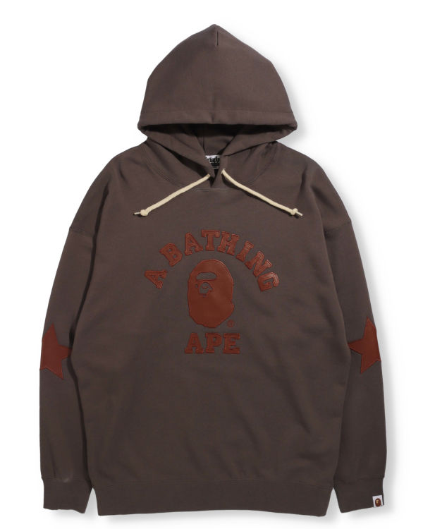 Sweat à Capuche Bape Patched Oversized Pullover Grise Femme | VJV-06448467