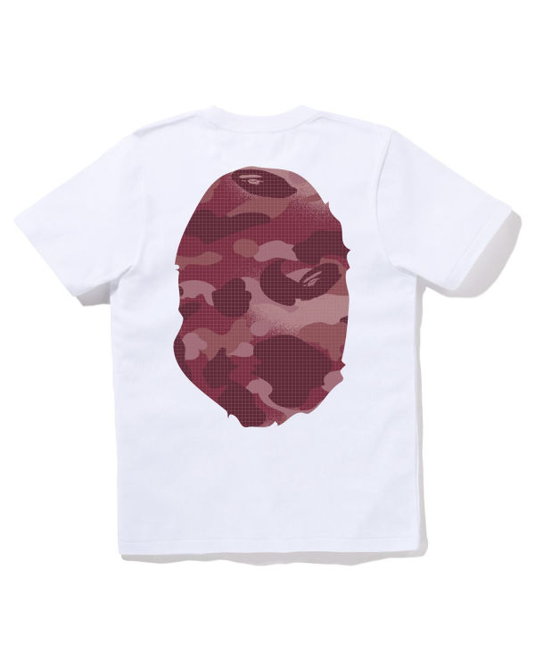 T Shirts Bape Grid Camo Big Ape Head Blanche Femme | LIX-37145950