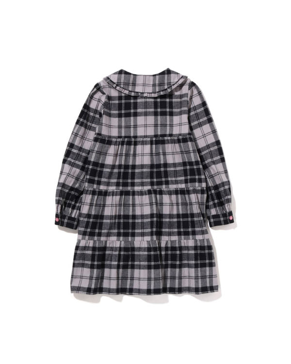 Peignoir Bape Check Big Collar Onepiece Grise Enfant | FMR-85583393