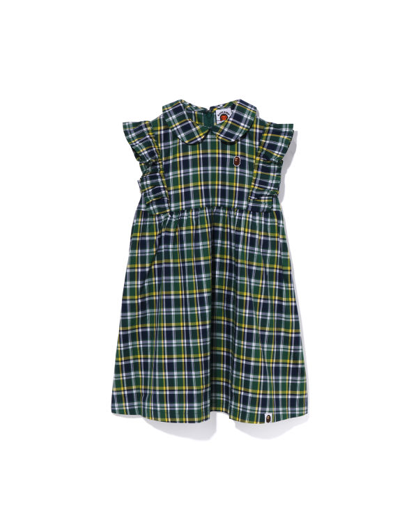 Peignoir Bape Mini Check Round Collar Onepiece Vert Enfant | UDM-17224258