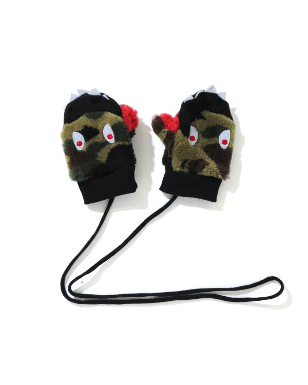 Gants Bape 1st Camo Boa Shark Mittens Vert Enfant | RVH-66570458