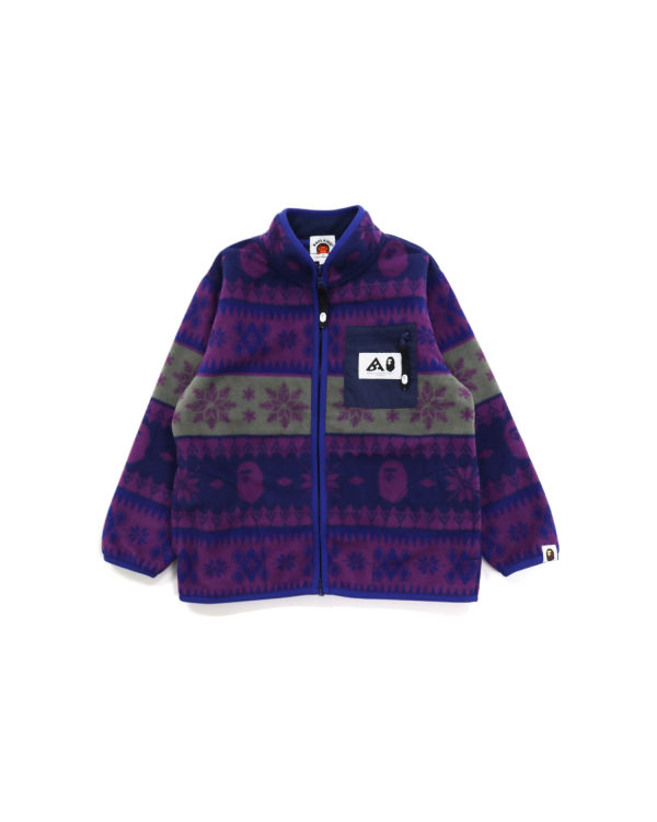 Vestes Bape Snow Pattern Stand Collar Violette Enfant | GZB-27972971