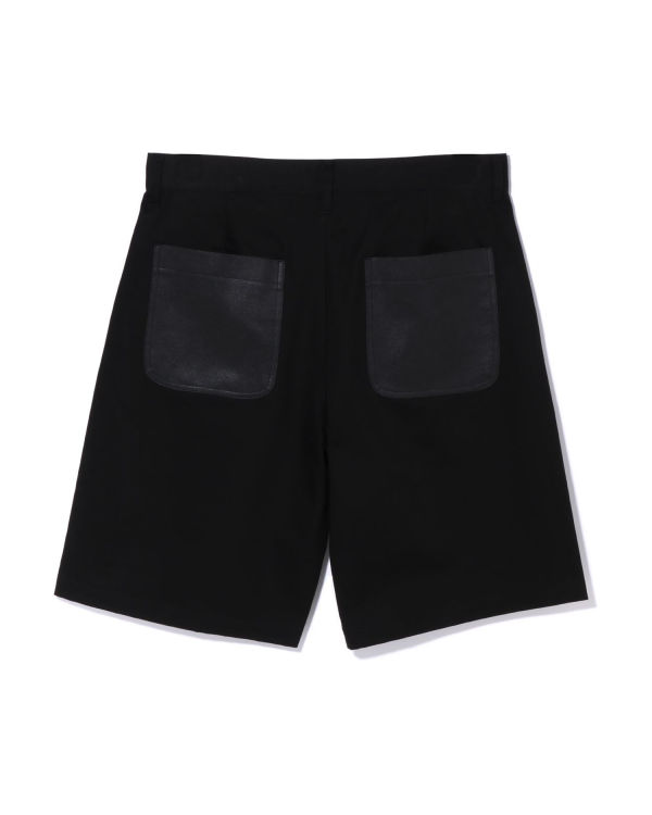 Shorts Bape Multi Motif Cuir Pocket Chino Noir Homme | ABU-17437108